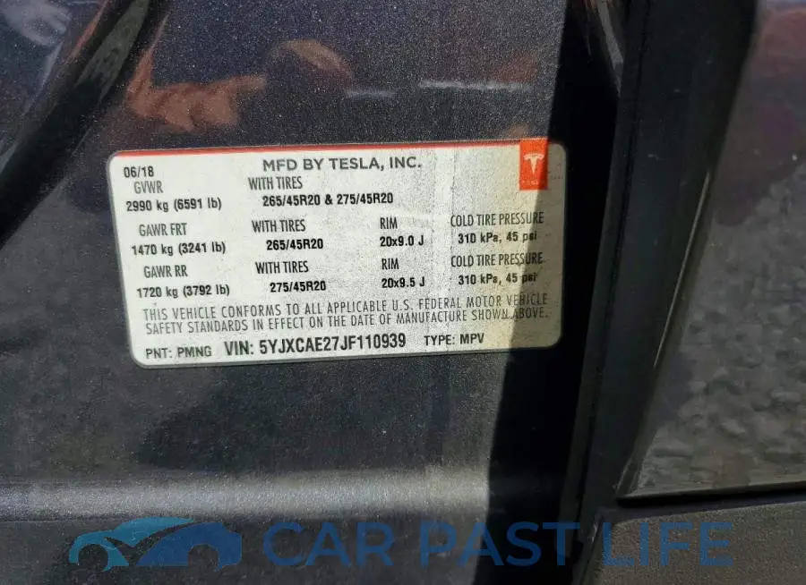 5YJXCAE27JF110939# 12
