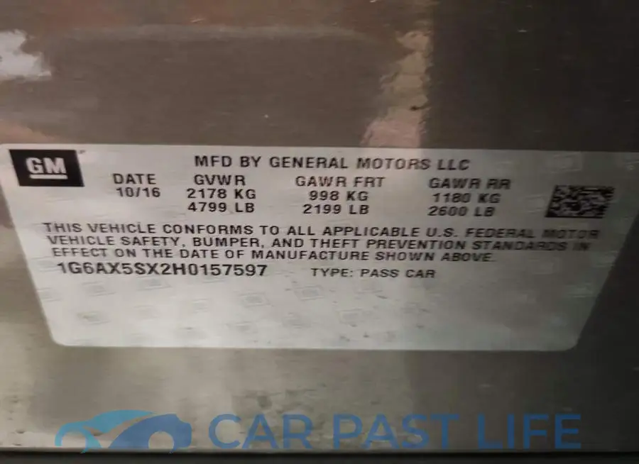 1G6AX5SX2H0157597# 12