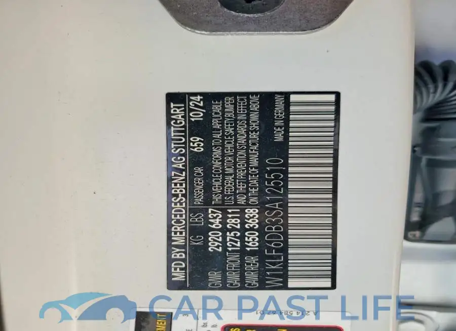 W1KLF6DB3SA125510# 12