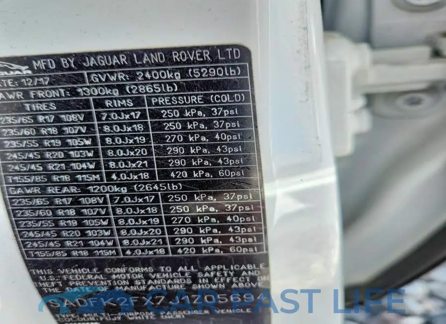 SADFK2FX7J1Z05694# 12
