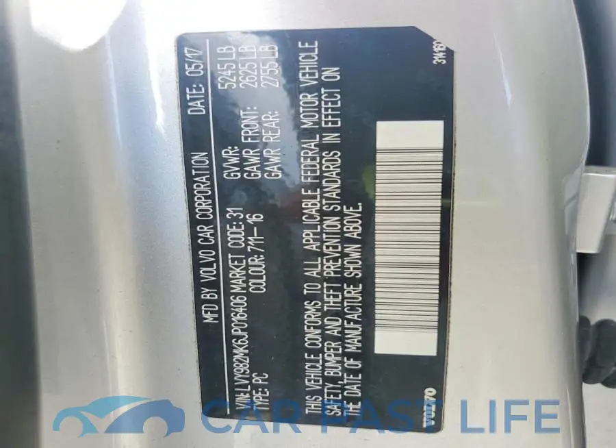 LVY982MK6JP016406# 12