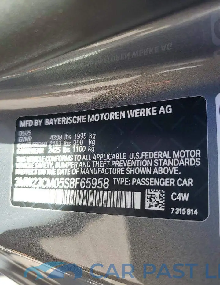 3MW23CM05S8F65958# 12