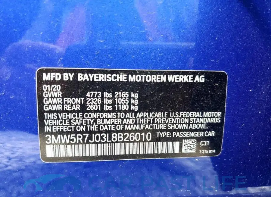 3MW5R7J03L8B26010# 12