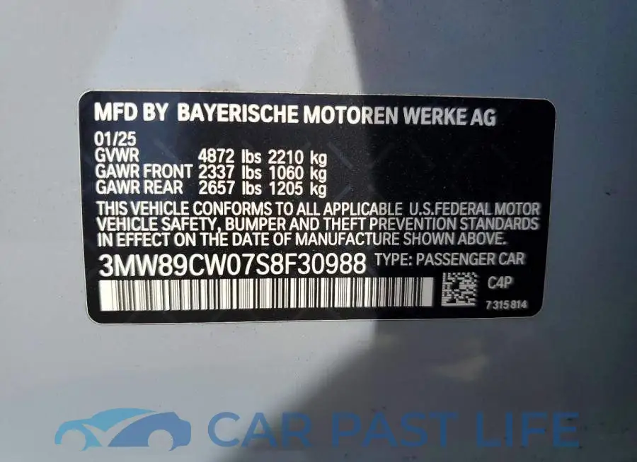 3MW89CW07S8F30988# 12