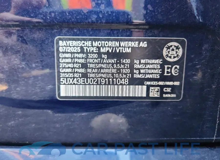 5UX43EU02T9111048# 14