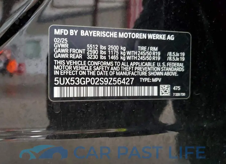 5UX53GP02S9Z56427# 13