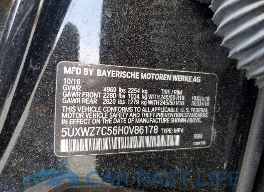 5UXWZ7C56H0V86178# 13