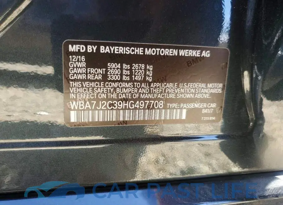 WBA7J2C39HG497708# 12