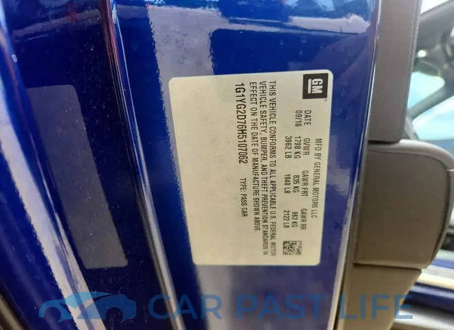 1G1YG2D76H5107062# 13