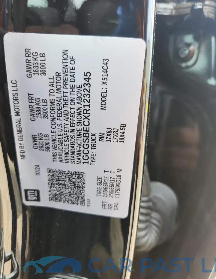 1GCGSBECXR1232345# 13