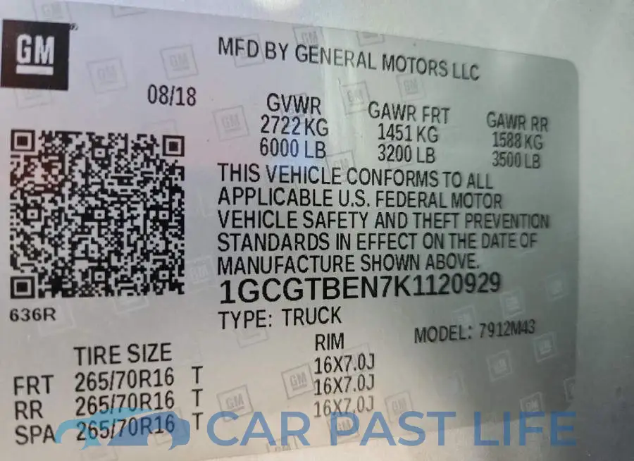 1GCGTBEN7K1120929# 12