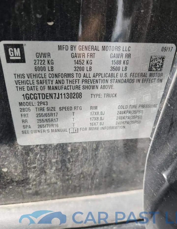1GCGTDEN7J1130208# 13