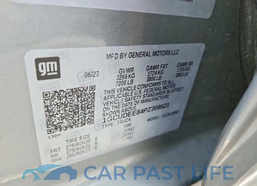 1GCUDEE84PZ308621# 13