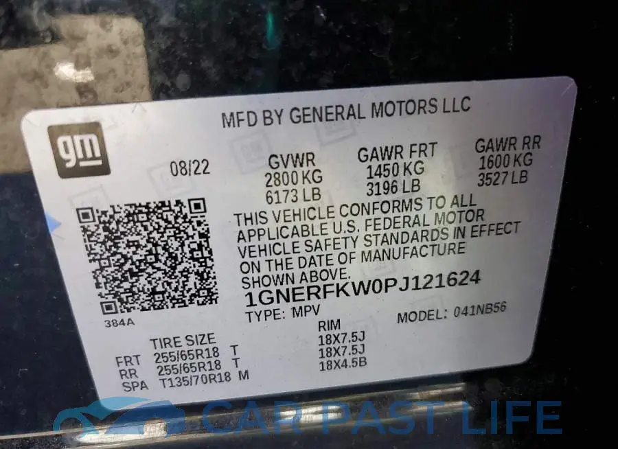 1GNERFKW0PJ121624# 13