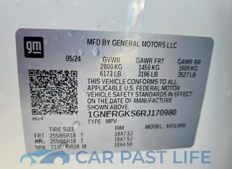 1GNERGKS6RJ170980# 13