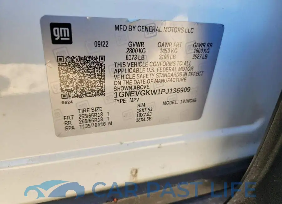 1GNEVGKW1PJ136909# 13