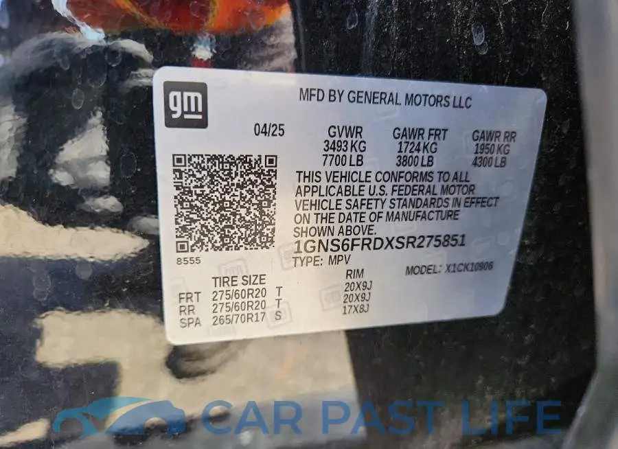 1GNS6FRDXSR275851# 13