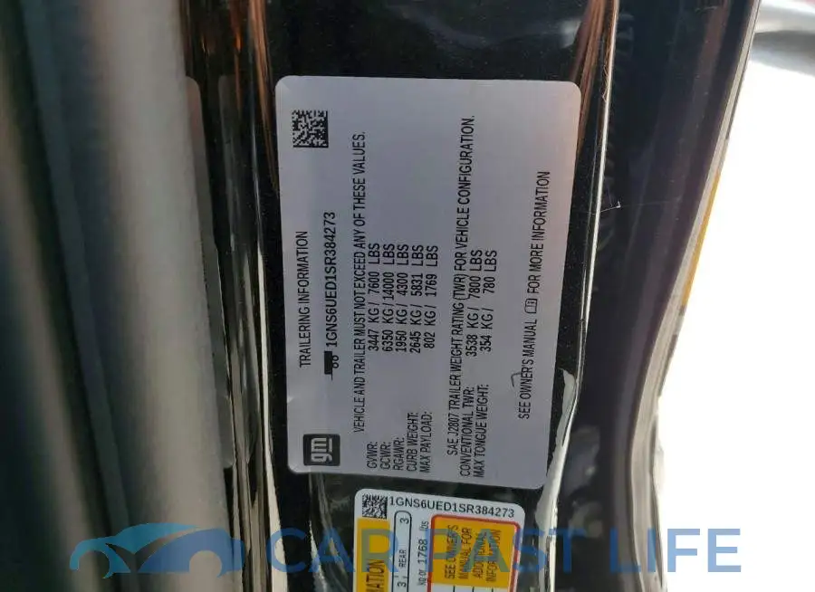 1GNS6UED1SR384273# 12