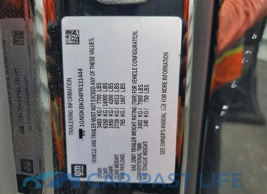 1GNSKBKD4PR131444# 13