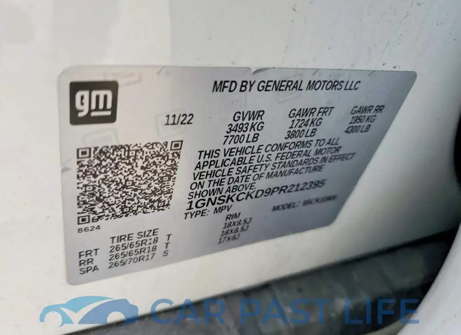 1GNSKCKD9PR212395# 13