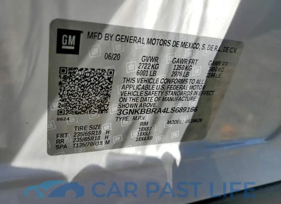 3GNKBBRA4LS689166# 13
