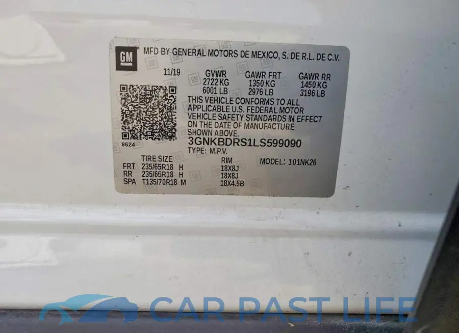 3GNKBDRS1LS599090# 12