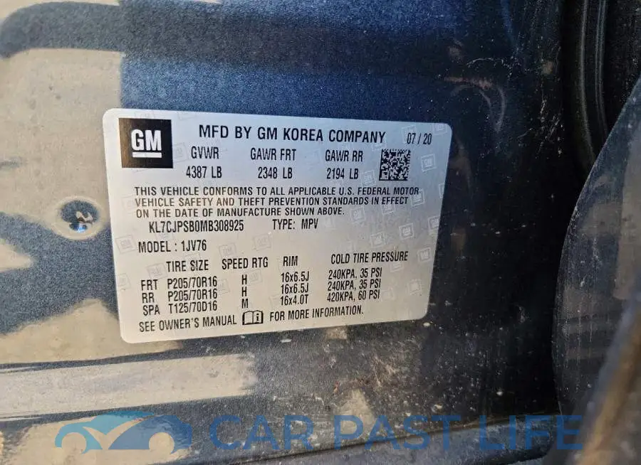 KL7CJPSB0MB308925# 12