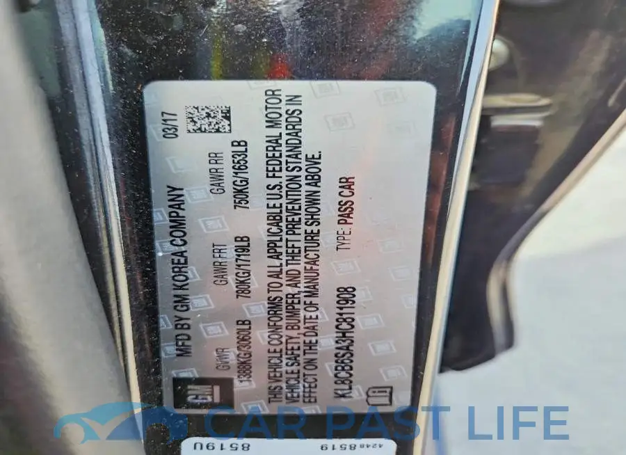 KL8CB6SA3HC811908# 12