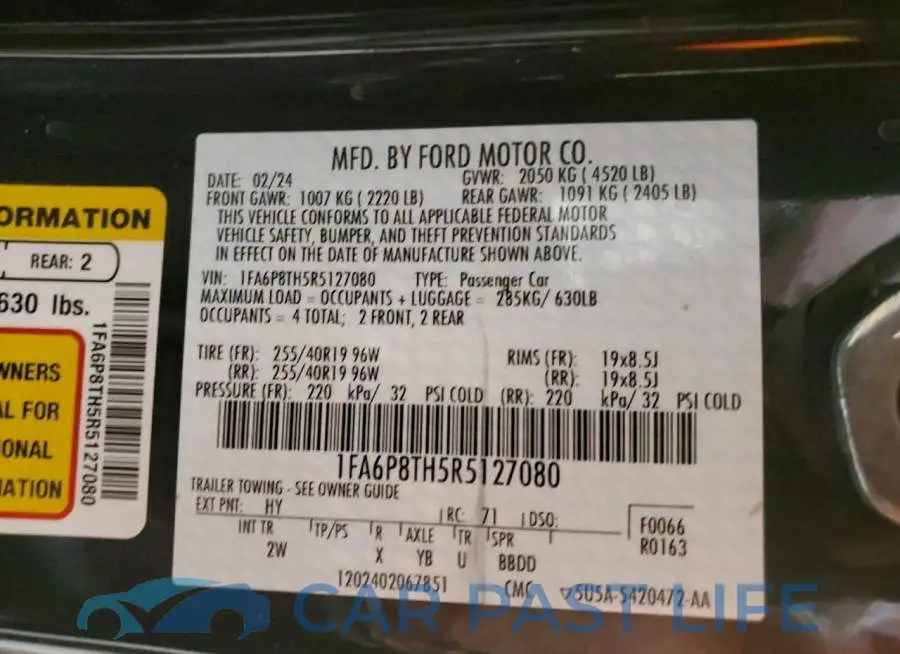 1FA6P8TH5R5127080# 12