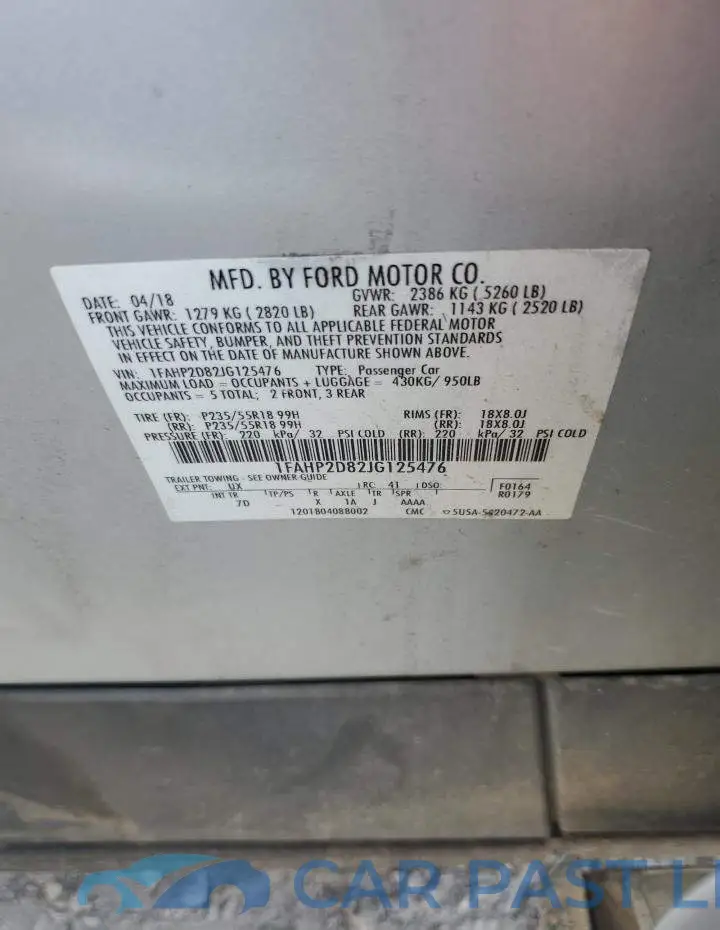 1FAHP2D82JG125476# 13