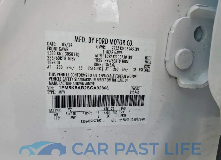1FM5K8AB2SGA02868# 14