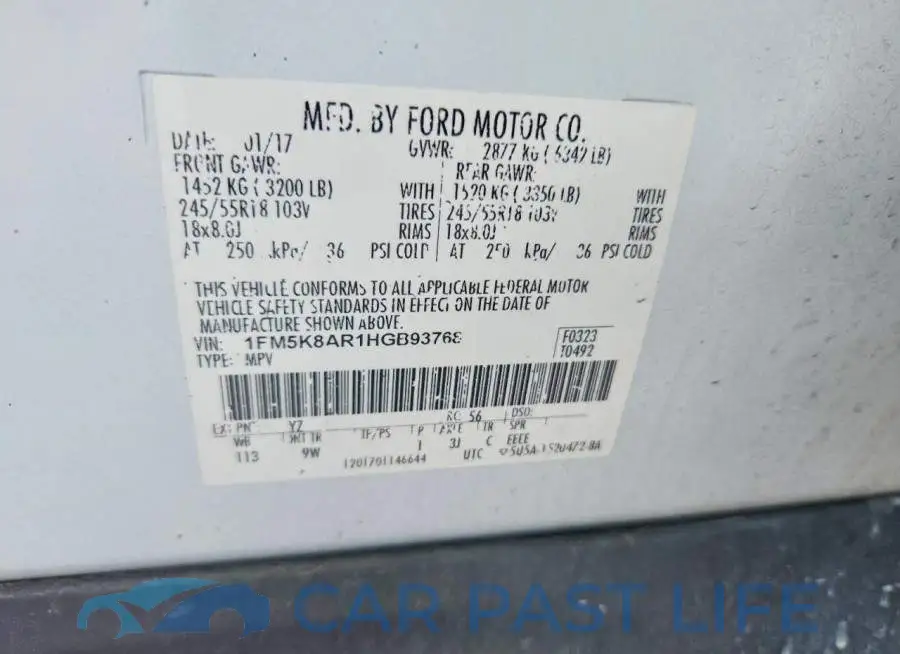 1FM5K8AR1HGB93768# 13