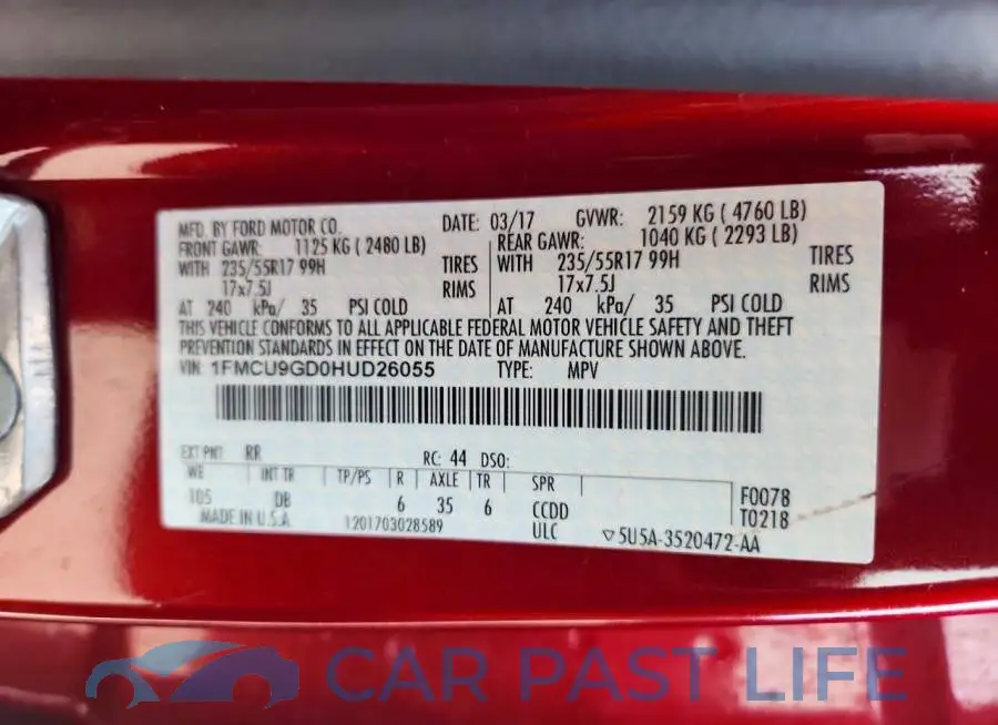 1FMCU9GD0HUD26055# 14