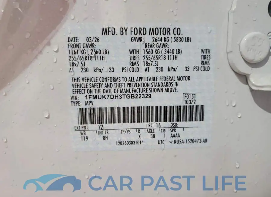 1FMUK7DH3TGB22329# 14
