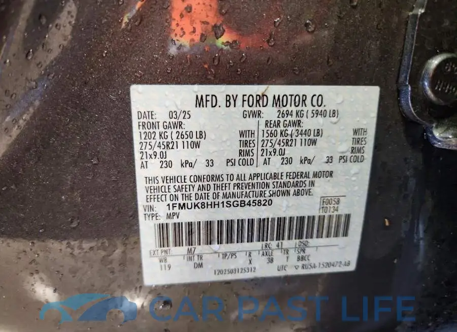 1FMUK8HH1SGB45820# 13