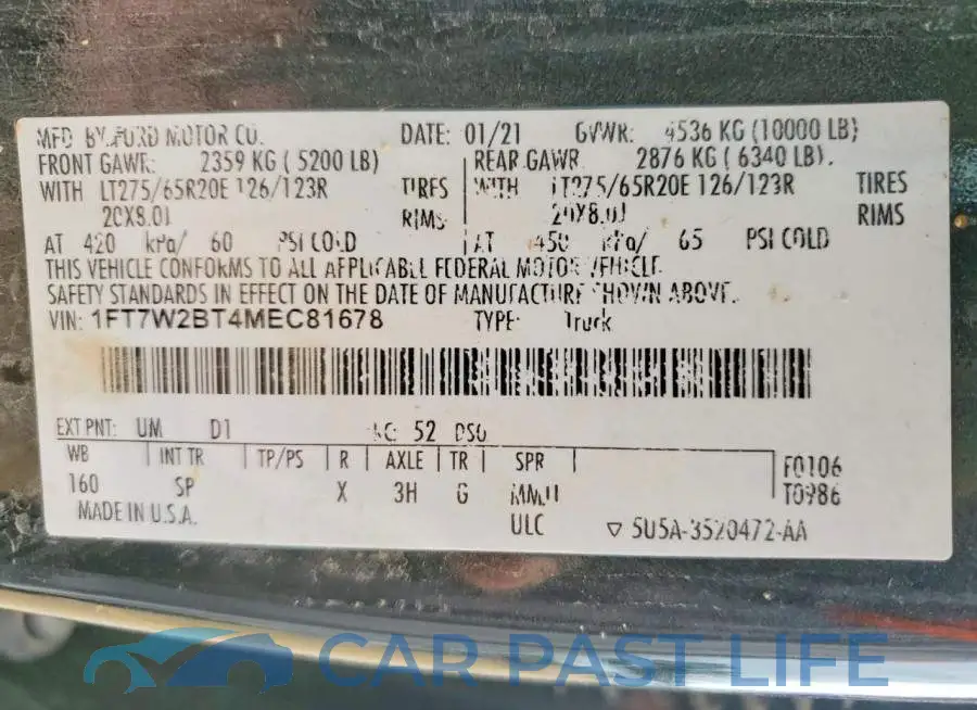 1FT7W2BT4MEC81678# 12