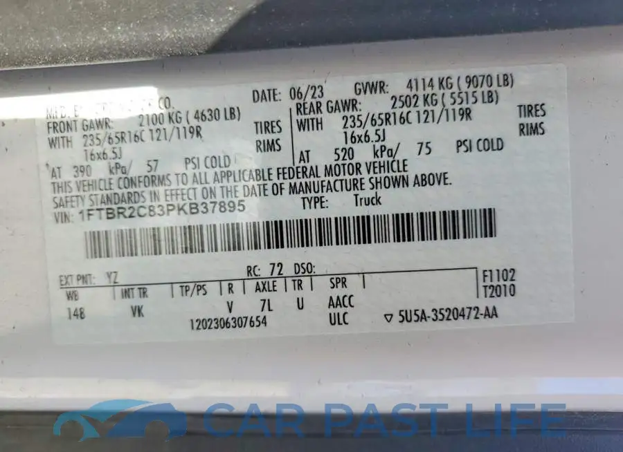 1FTBR2C83PKB37895# 14