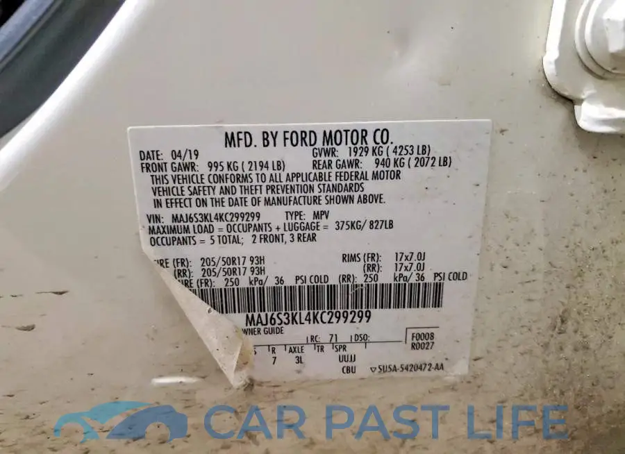 MAJ6S3KL4KC299299# 13