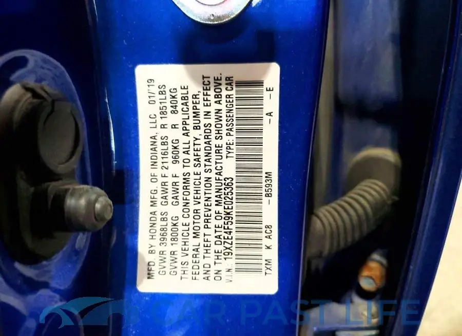 19XZE4F59KE025363# 13