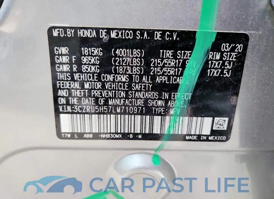 3CZRU5H57LM710971# 14
