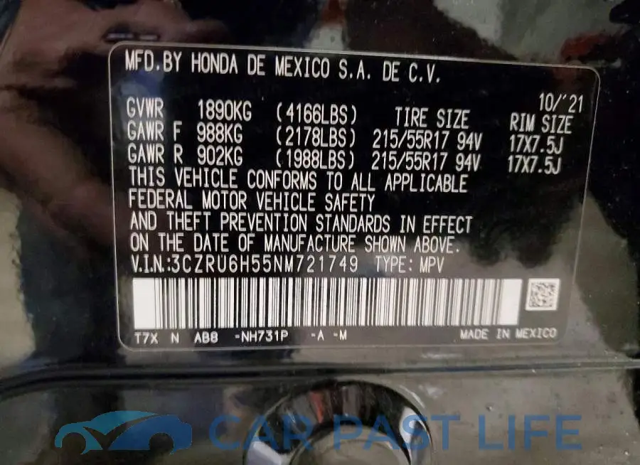 3CZRU6H55NM721749# 13
