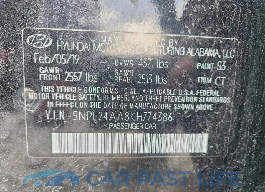 5NPE24AA8KH774386# 12