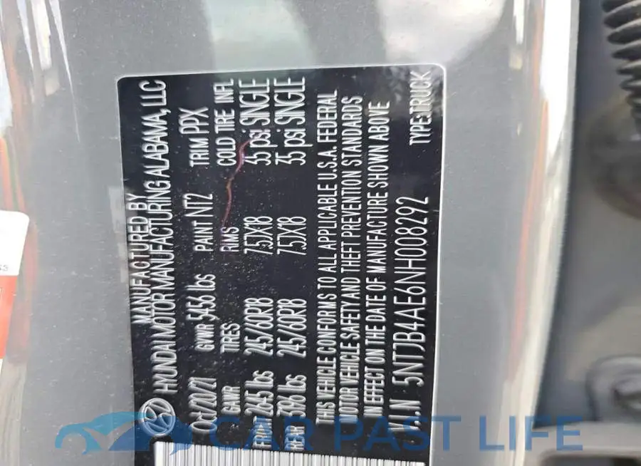 5NTJB4AE6NH008292# 13