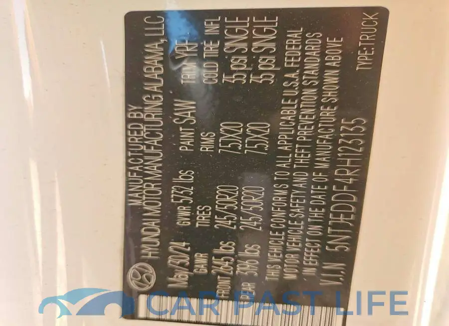5NTJEDDF4RH123135# 12