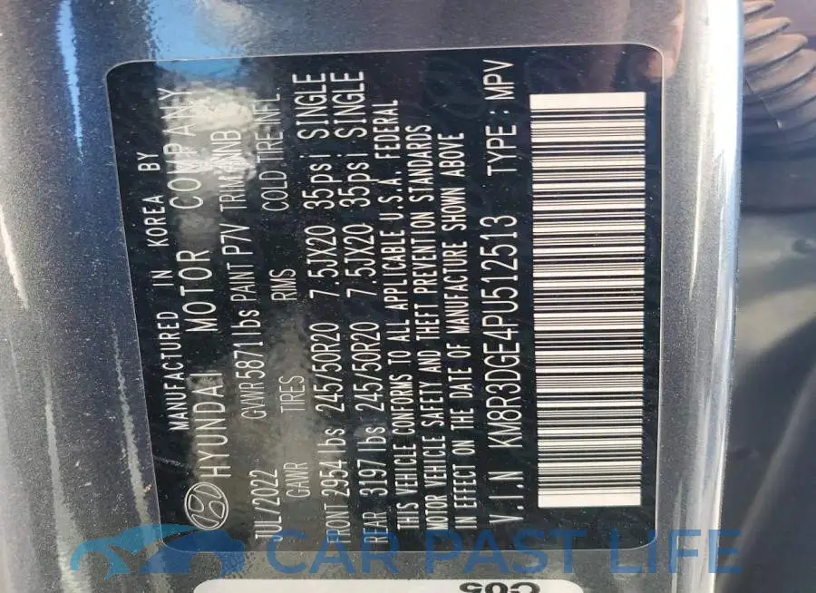 KM8R3DGE4PU512513# 13