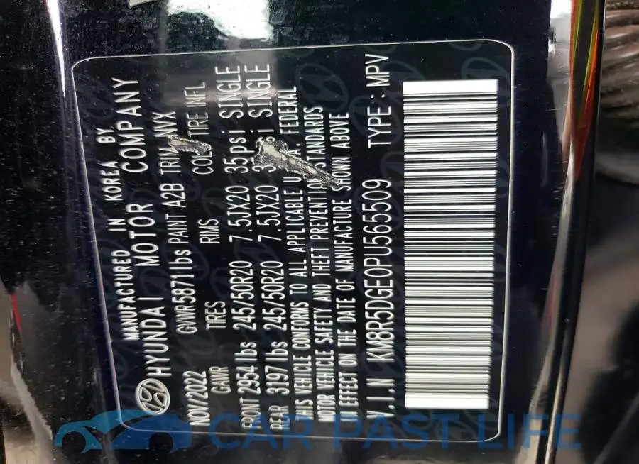 KM8R5DGE0PU565509# 12