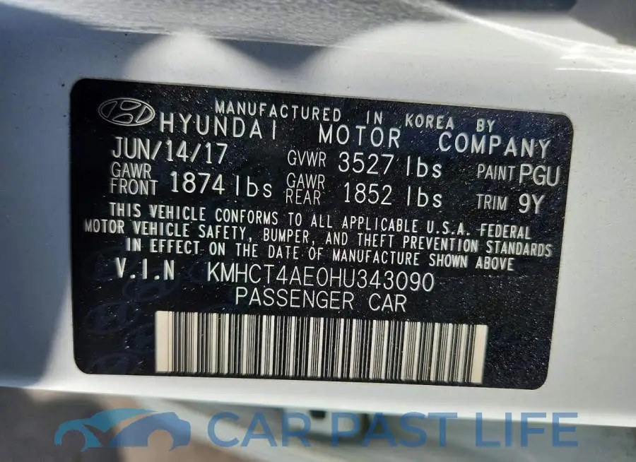KMHCT4AE0HU343090# 12