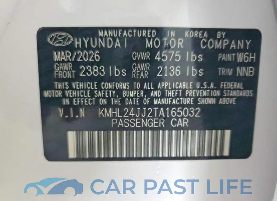 KMHL24JJ2TA165032# 12