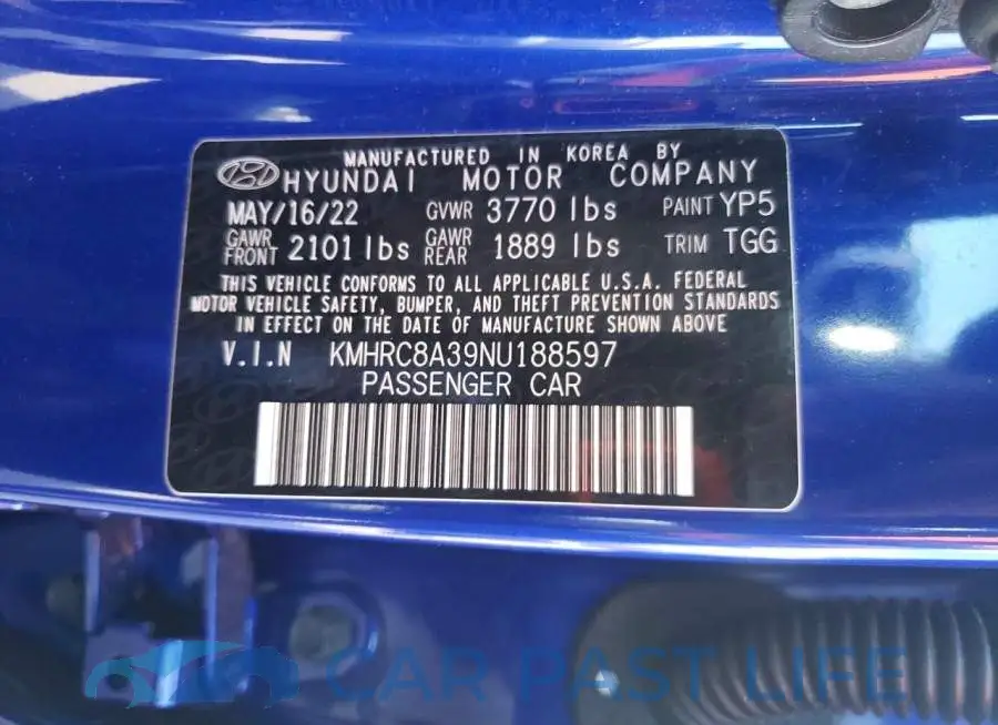 KMHRC8A39NU188597# 13