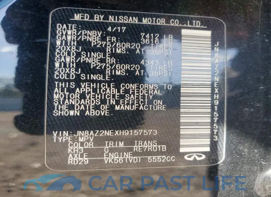 JN8AZ2NEXH9157573# 13